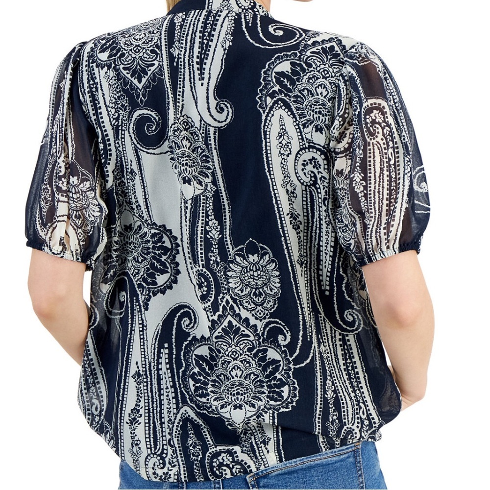 Nautical Jeans Women's Printed Short-Sleeve Blouse​ - Picture 2 of 5